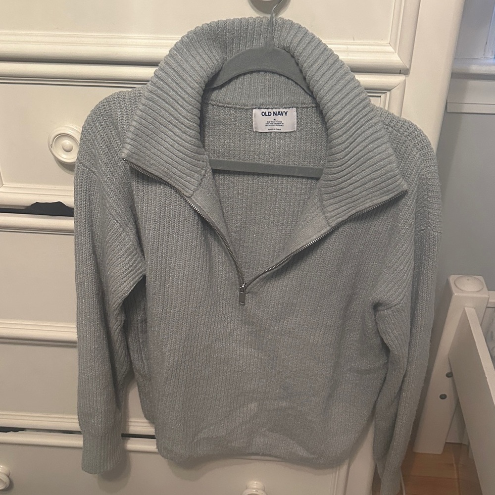 Old Navy Women's Ribbed Cowl Neck Sweater - Light Gray